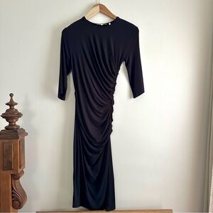 Helmut Lang • Asymmetric‎ Nova Jersey Dress in Black